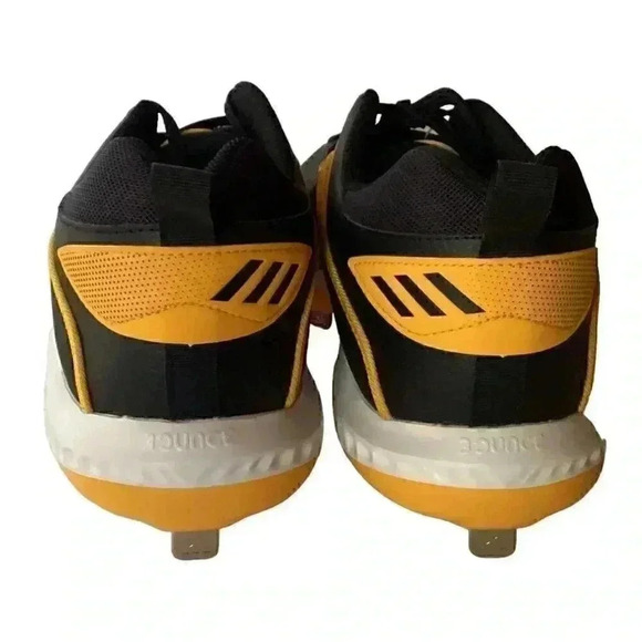 Adidas Baseball Cleats Shoes Mens 15 D Black Yellow Icon 6 Bounce Pirates NEW - Picture 6 of 9